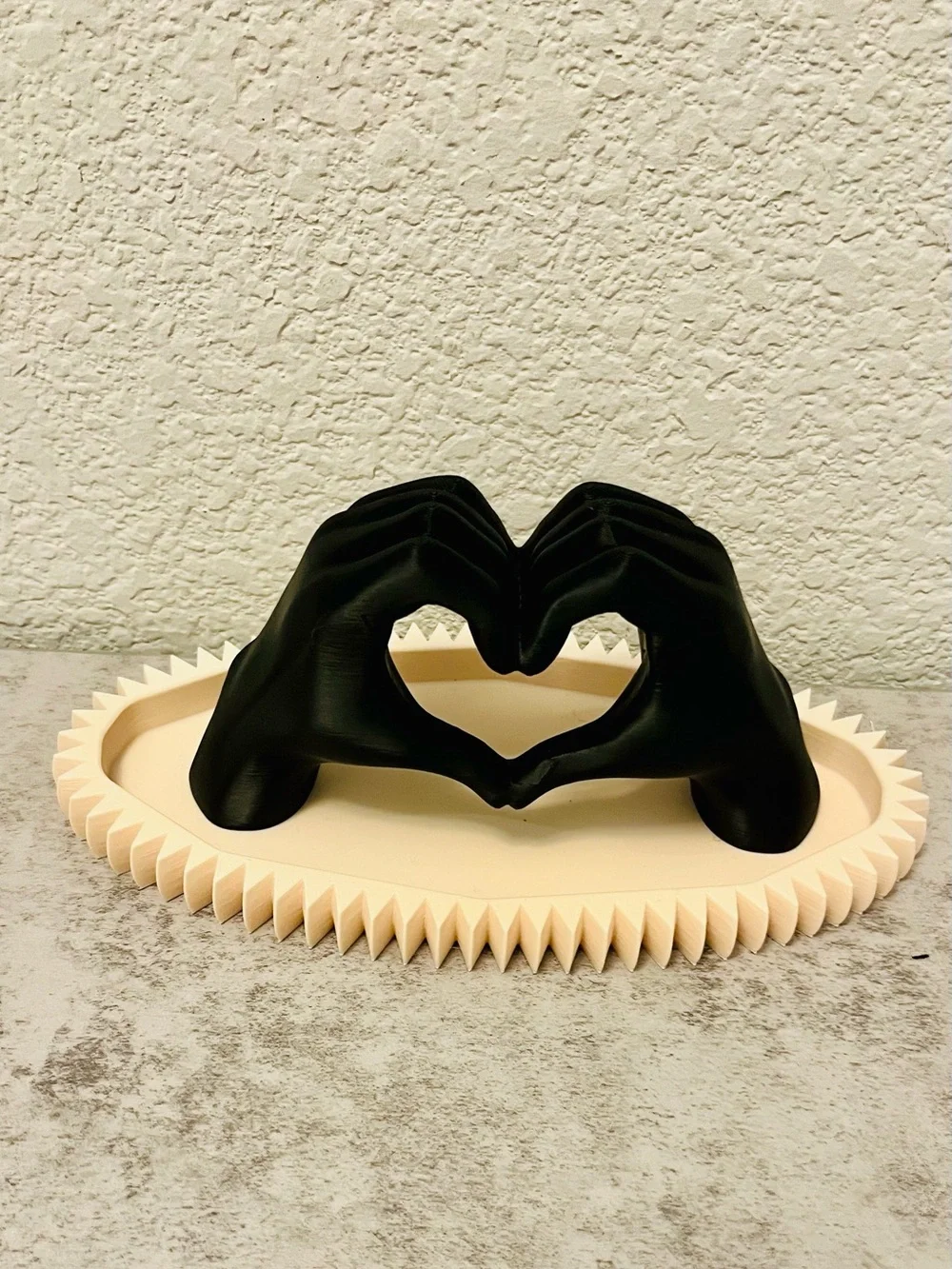 Decorative Black Hand Heart Sculpture